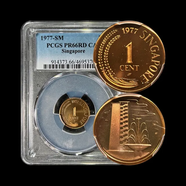 SINGAPORE. 1977, 1 Cent - PCGS PR66 - Public Housing Block High-Rise RARE