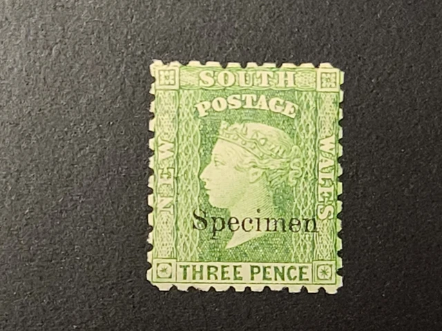 AUSTRALIA NEW SOUTH WALES SPECIMEN STAMP THREE PENCE 3d QUEEN VICTORIA MINT MNH