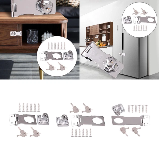 Door Lock with Keys Drawer Lock Double Door Cabinet Lock Mini Fridge Locks