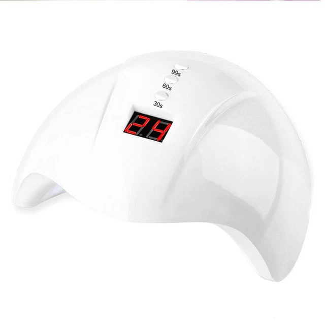 Lámpara de esmalte de uñas UV 36W LED secador de gel curado LCD herramientas de manicura (blanco)