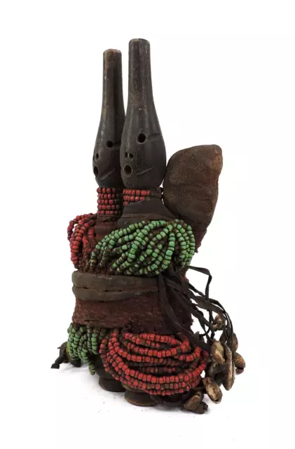 Fali Beaded Fertility Doll with Cowrie Shells and Twin Heads Cameroon