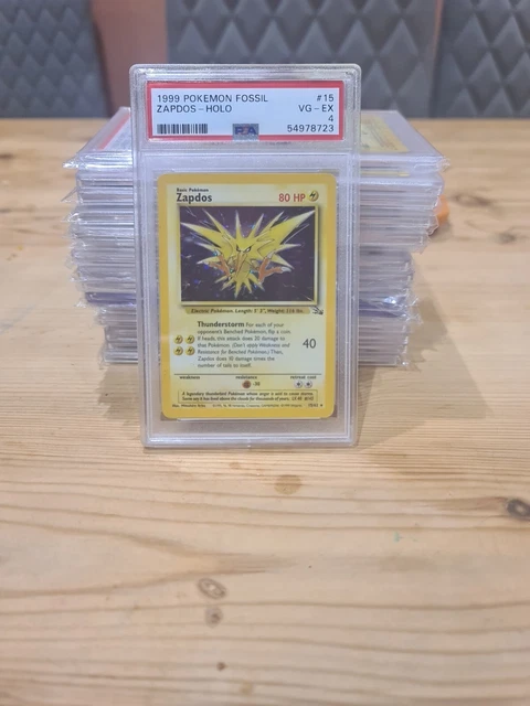 PSA 4 Zapdos 15/62 Fossil Set Rare Holo Pokemon Card WOTC 1999 - Near Mint