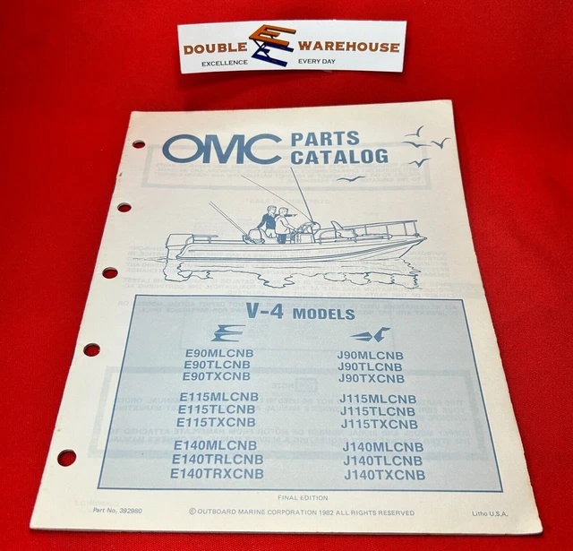 1982 OMC JOHNSON Evinrude 392980 Parts Catalog V4 Models Manual 20.94