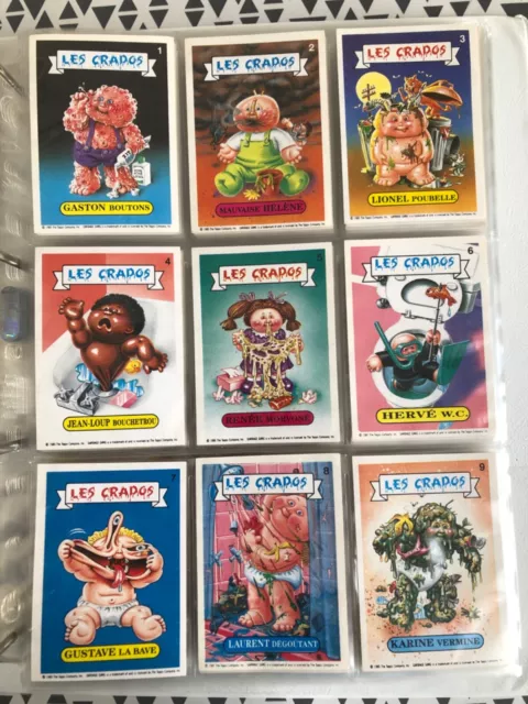 Collection complète ( 177 pièces ) carte les Crados série 1 de 1986
