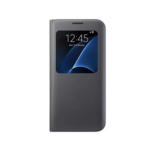 Original Samsung - Coque De Protection S View Cover Noir Pour Galaxy S7 Edge 2
