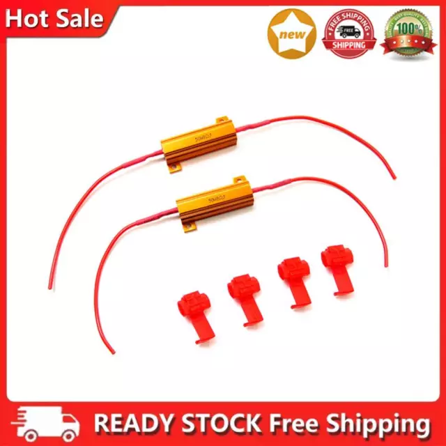 2Pcs Load Resistor 8ohm 50W LED Flash Turn Signal Light Controllers Convenient