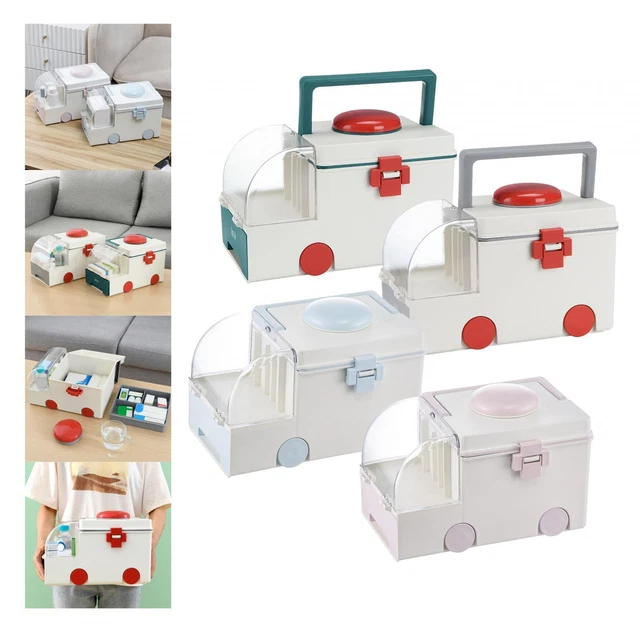 Familien Erste Hilfe Box, Familien Notfall Organizer, abschließbarer Deckel,