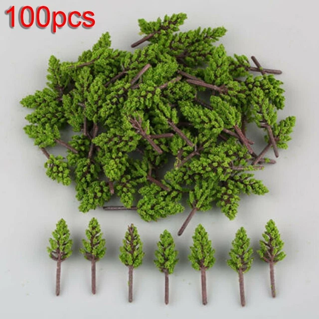 50 Arbres Miniatures Vert Clair Pour Maquette Train - Échelle 1/500 - Hauteur 3cm - Parfait Diorama