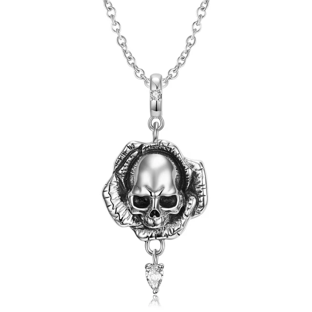 Solid Sterling Silver Skull Charm Solid Sterling Silver Skull Charm
