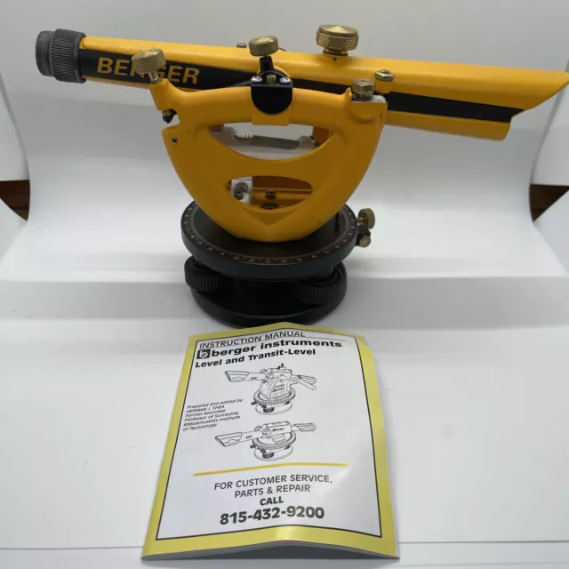 Berger Instruments Model 203BU Transit Surveying Level Case -Excellent Condition