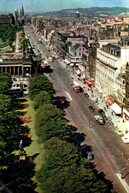 Vintage Continental Size Postcard Princes Street Scene Edinburgh