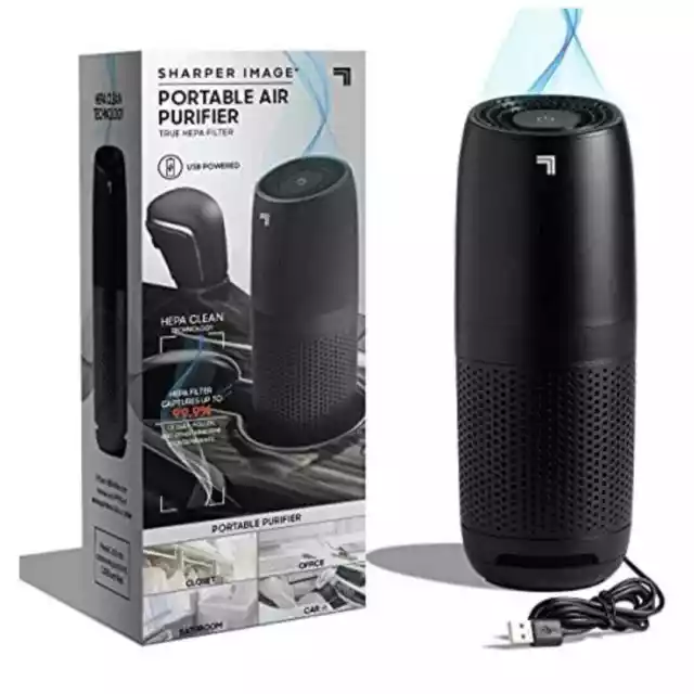 2 Pack Sharper Image Portable Air Purifier Hepa Air Filter USB Powered