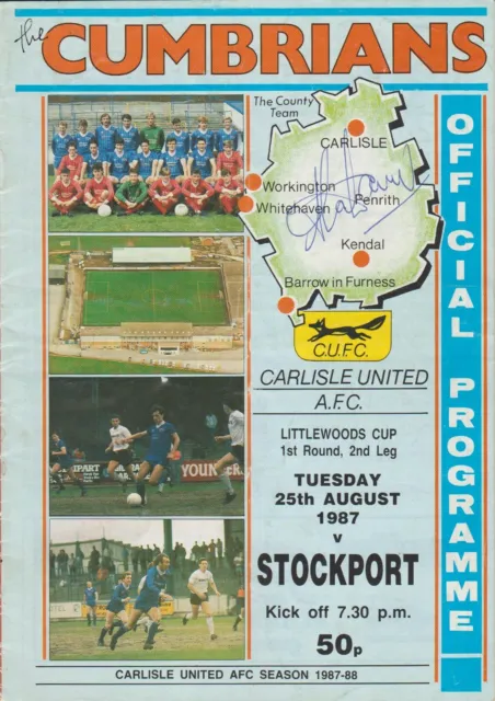 Carlisle United V Stockport County 25-8-1987  League Cup Match Programme