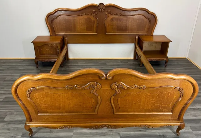 Vintage French Double Bed with bedside tables (LOT 2171) 2