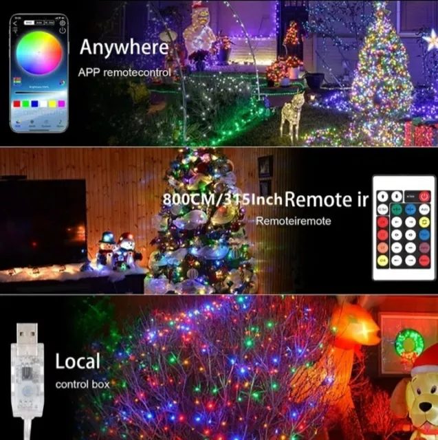 Striscia Led 10 mt usb bluetooth App rgb Natale Decorazioni Luminose TELECOMANDO 3