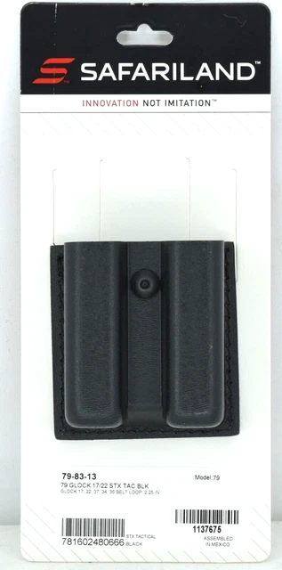 Pochette Double Chargeur Safariland 78 Slimline | Synthétique Avec Fermoir Chrome - Taille 7 Noire