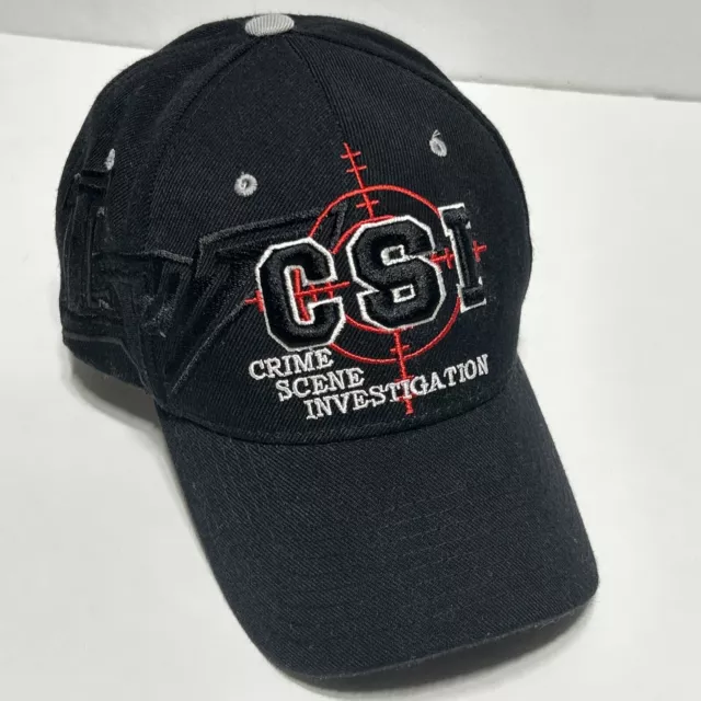 CSI Las Vegas Men's Embroidered Hat Adjustable Ball Cap Baseball Black Red