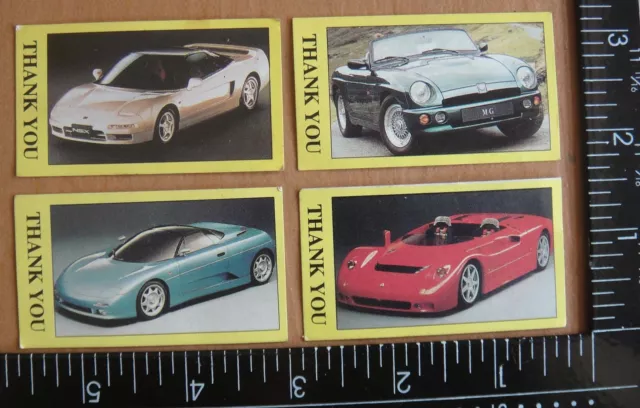 (Z1-3) Malaysia 1970's Bread Trading Cards -Thank You SPORTCARS x 4