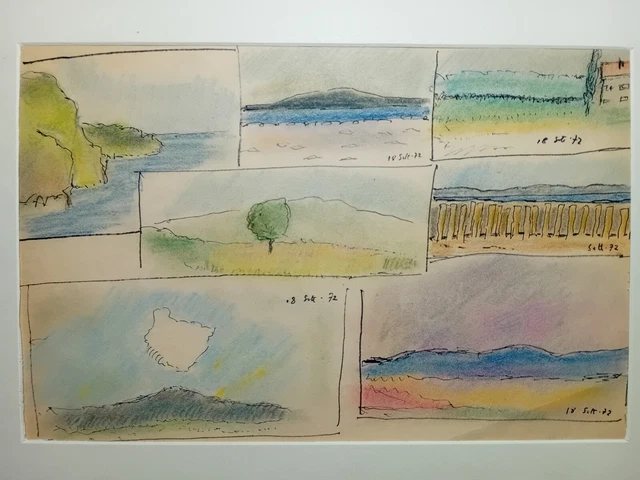 Pretty colorful pastel design Landscapes 33.0x21.5 cm 1972 Pretty colorful pastel design Landscapes 33.0x21.5 cm 1972