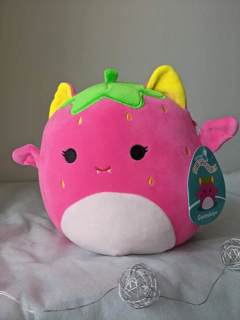Blacklight Squishmallow 8” Gwendolyn the Strawberry Fruit Bat Plush BNWT 2023