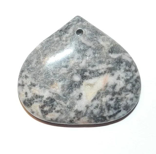 P1698 Pink Desert Marble Flat Teardrop 40mm Gemstone Pendant Focal Bead
