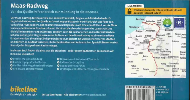 Radführer Maas-Radweg v d Quelle in F zur Mündung i d Nordsee 2023 NEU Bikeline 2