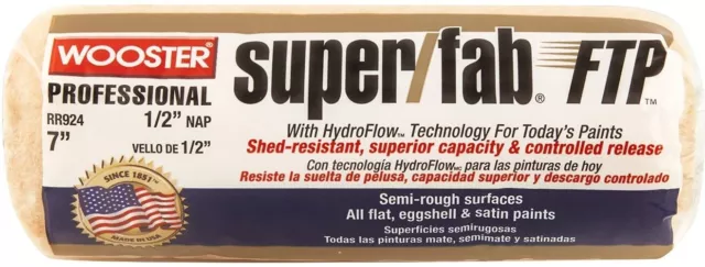 Wooster RR924-7 Super/Fab FTP Paint Roller Cover, 7 x 1/2"