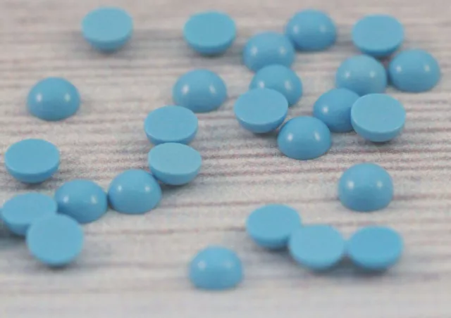 Tiny 2.50MM Round Cabochons Light Blue Turquoise Loose Gemstone Cabs 50 pcs