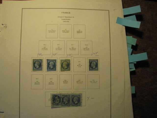French Stamp Collection on Album Pages