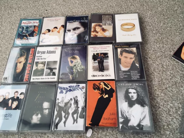 Job lot of 71 cassettes, various artists, Kylie, Robbie, Simple Minds, Beatles 3