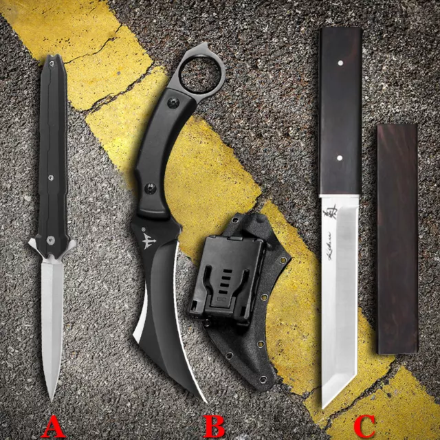 Military Hunting Tactical Fixed Blade Survival Combat Knife Outdoor Camping Gear