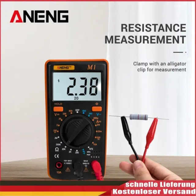 1989candy ANENG LCD Digital Multimeter Spannung/Strom/Widerstand/NCV Meter (Oran