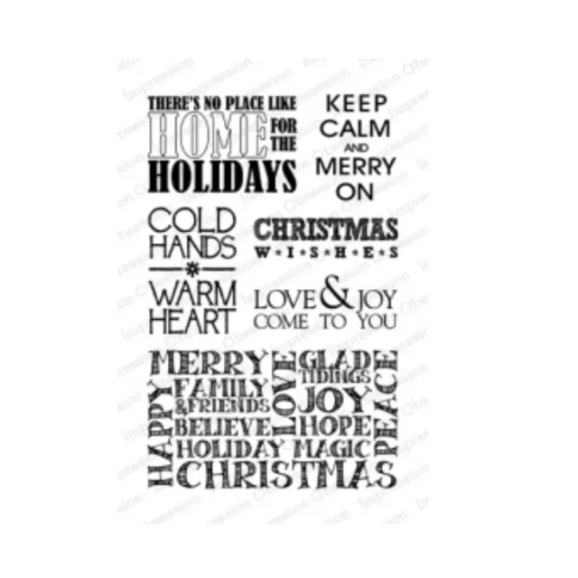IoStamps Merry On Christmas Sentiment Greetings Clear Stamp Set Card Making