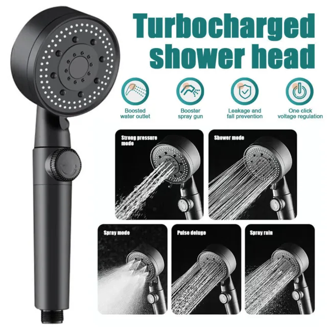High Pressure Handheld Shower Heads Turbocharged Shower Head 5 Bathing Modes.우