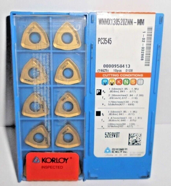 KORLOY Indexable Inserts WNMX130520ZNN-MM PC3545 Indexable Insert 10.Stk New