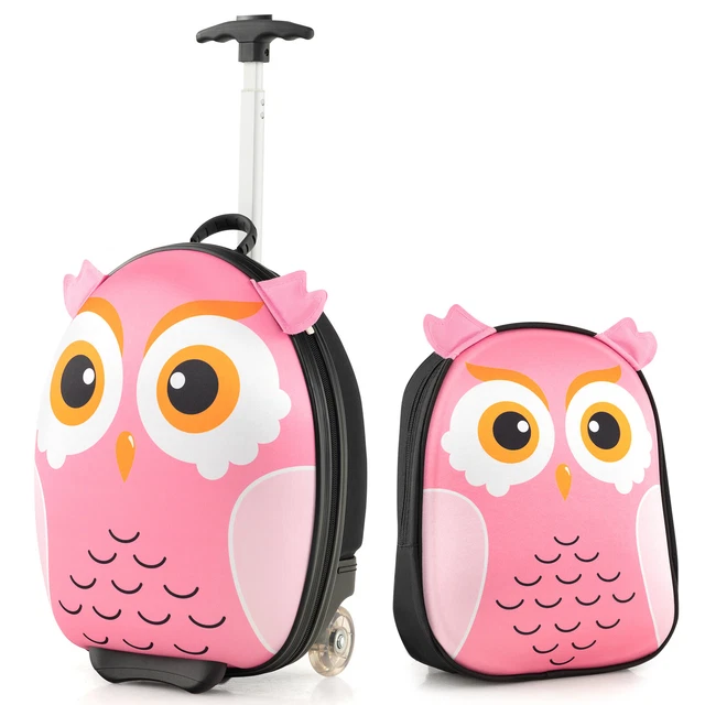 2PCS Kids Luggage Set 16" Rolling Suitcase & 12" Backpack Travel Carry On Bag