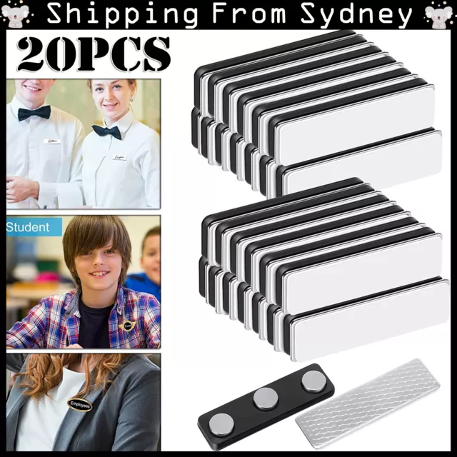 20PCS Magnetic Name Badge Tag Fastener Attachment Self Adhesive Strong Magnet AU