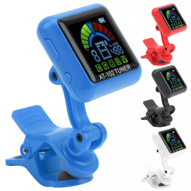 Aroma AT‑102 Guitar Clip‑on Tuner USB  Rechargeable for Violin Ukulele Bass