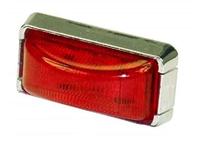 Sealed RED Clearance Marker Light W/ Chrome Bezel ~  V150KR ~ Peterson