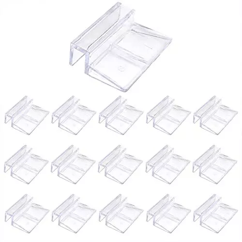 16 PCS 8mm Acrylic Aquarium Cover Clip Set Clear Fish Tank Lid Support
