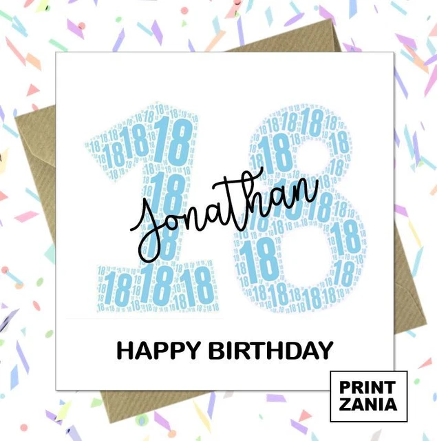 PERSONALISED 18TH BIRTHDAY Card Boys Son Grandson Brother Nephew Uncle ...