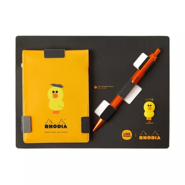 LINE FRIENDS X RHODIA Edition Sally Ballpoint Pen Figure Notepad Case Multi Set