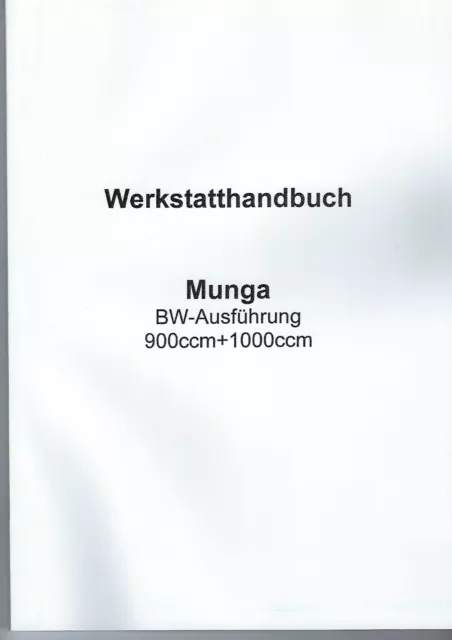 Reparaturanleitung / Werkstatthandbuch Munga Geländewagen BW DKW Auto Union neu