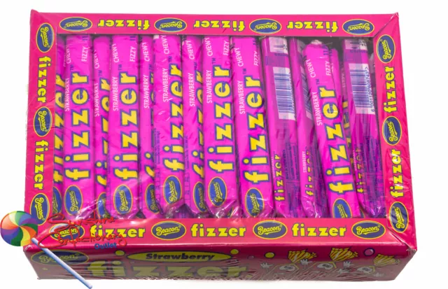 FIZZERS STRAWBERRY LOLLY - BEACON - 72 pieces Pink Fizzer Lollies Post Included