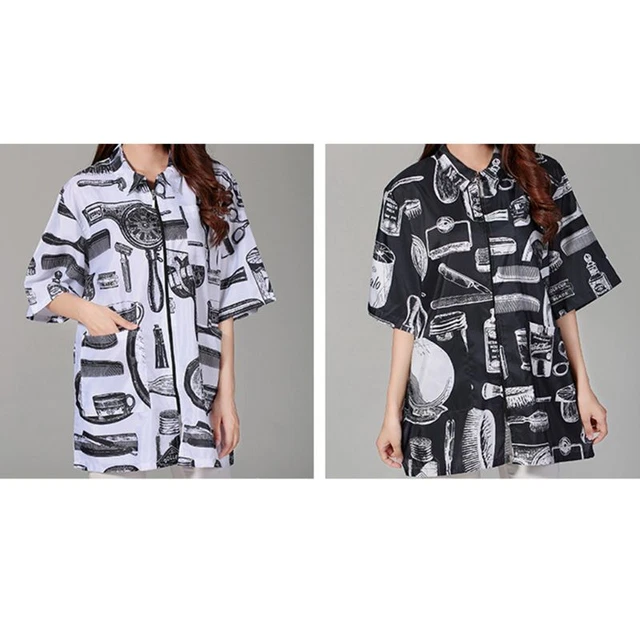 Retro Hairdressing Overalls Haircut Technician Clothes Hot Dyed Hair Stylist Lar
