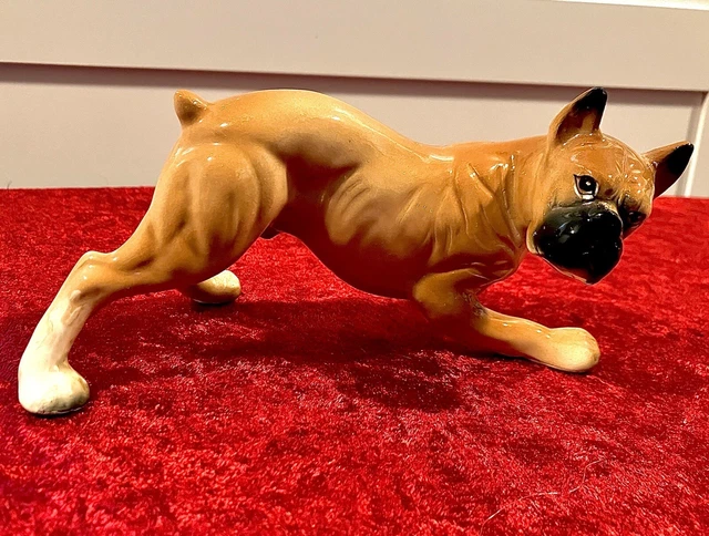 Vintage Collectible Porcelain Boxer, Hand Painted, Glazed Figurine .. Gorgeous!!
