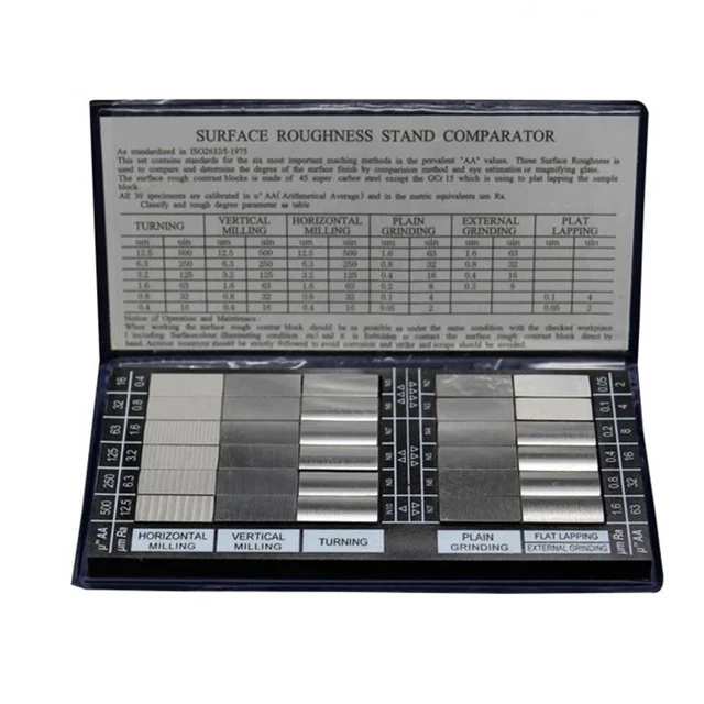 Surface Roughness Comparator Gauges Notebook Sample Block for Quality Control