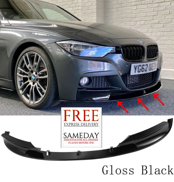 Gloss Black Front Bumper Lip Spoiler Splitter For 12-19 BMW F30 3 Series M Style