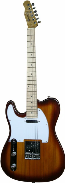 Guitare Electrique Gaucher Type Telecaster Sunburst