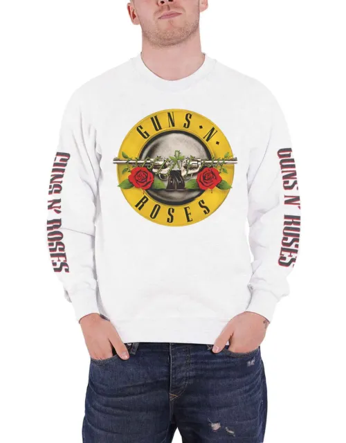 Guns N' Roses Sweatshirt Classic Band Logo Nue offiziell Weiß Unisex